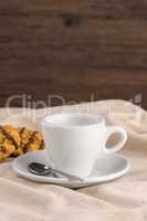 White coffee cup with coffee