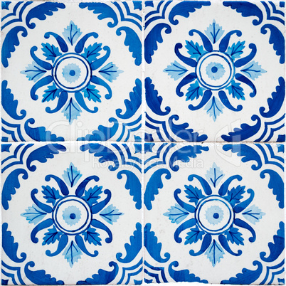 Traditional Portuguese glazed tiles