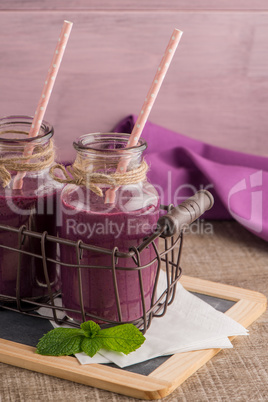 Fresh red fruits smoothie