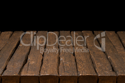 Wooden top and dark space