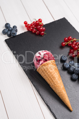 Berry ice cream cone