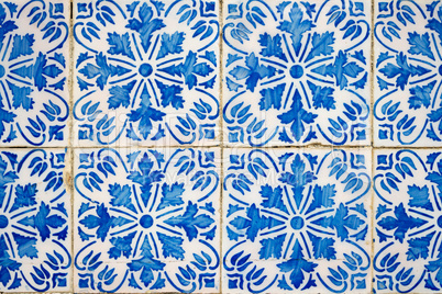 Traditional Portuguese glazed tiles