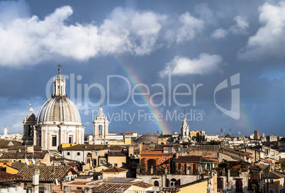 Rainbow over the roofs of Rome