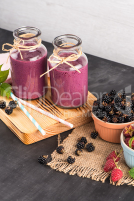 Fresh red fruits smoothie