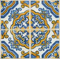 Traditional Portuguese glazed tiles