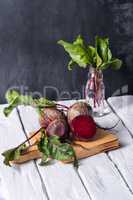 Beetroots rustic wooden table
