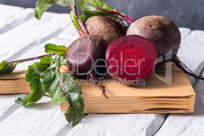 Beetroots rustic wooden table