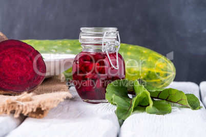 Beetroots rustic wooden table