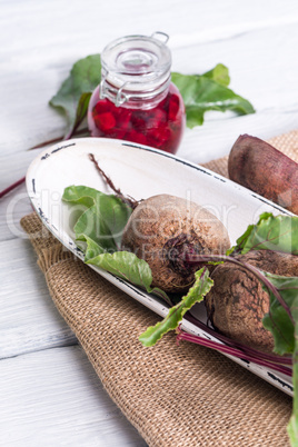 Beetroots rustic wooden table