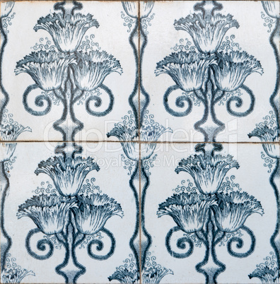 Traditional Portuguese glazed tiles