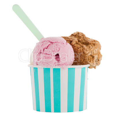 Ice cream scoop in paper cup