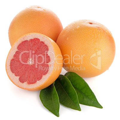 Ripe cut red grapefruit