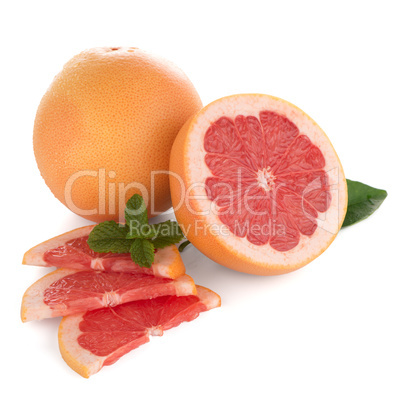 Ripe cut red grapefruit