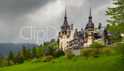 Peles castle  in the Carpathian Mountains, Romania
