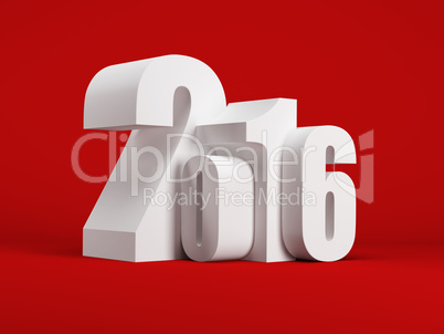 new year 2016, 3d render