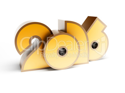 new year 2016, 3d render