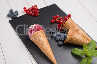 Berry ice cream cone