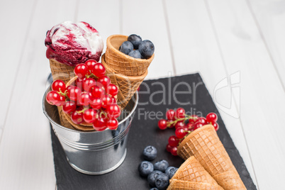 Berry ice cream cone