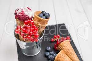 Berry ice cream cone