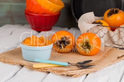 Orange persimmons