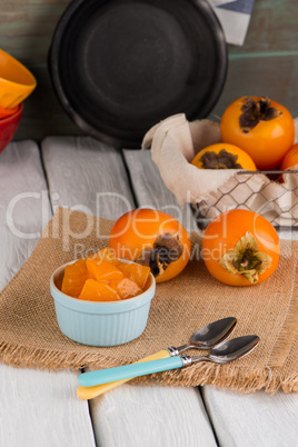 Orange persimmons