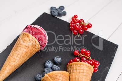 Berry ice cream cone