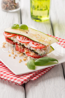 Italian appetizer of vegetables and cheese