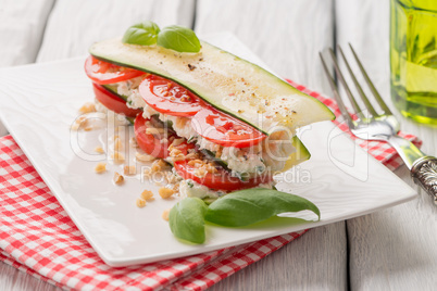 Italian appetizer of vegetables and cheese