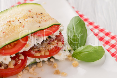 Italian appetizer of vegetables and cheese