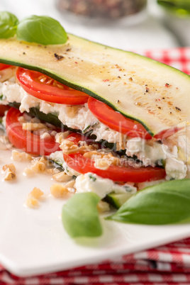 Italian appetizer of vegetables and cheese