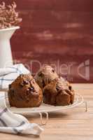 Baked chocolate muffins