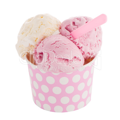Ice cream scoop in paper cup