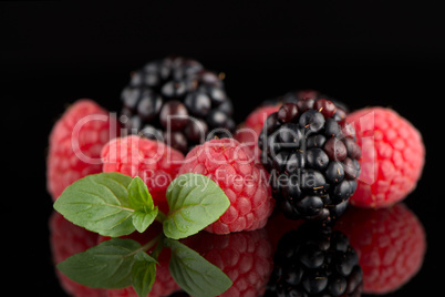 Blackberry and raspberry