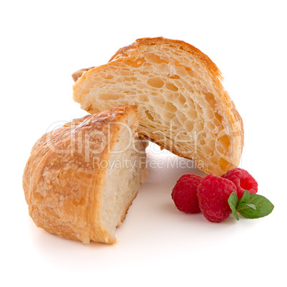 Croissant and raspberries