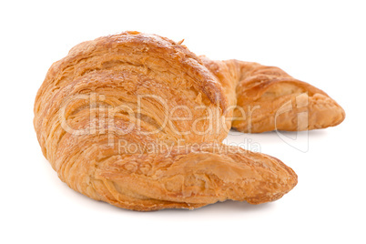 Fresh croissant on white