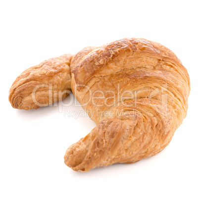 Fresh croissant on white