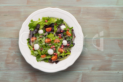 Green salad on plate