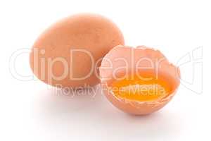Raw eggs isolated on white