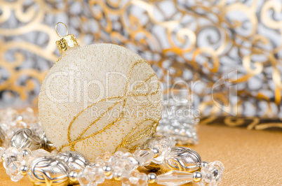 Golden christmas ball