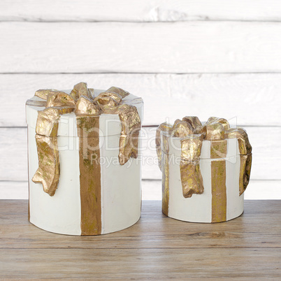 Christmas decorative white gift boxes