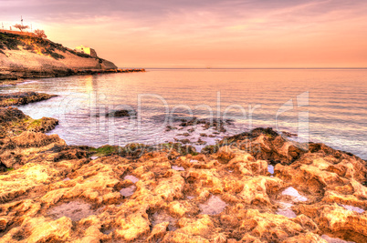 Landscape of the coast of Sardinia, porto torres, balai beach