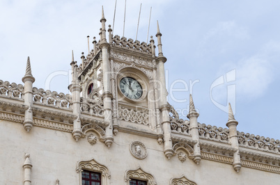 Clock on the facade of Rossio railway station