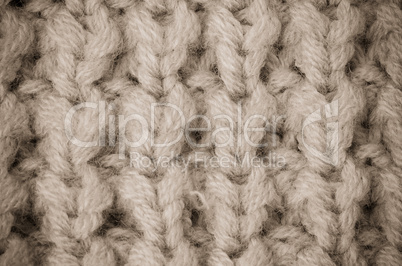 Beige knitted wool