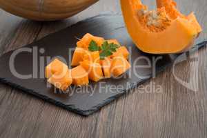 Sliced pumpkin