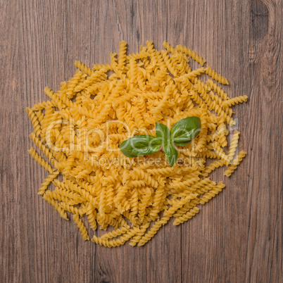 Uncooked italian pasta