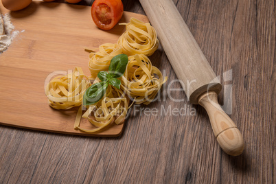 Uncooked italian pasta