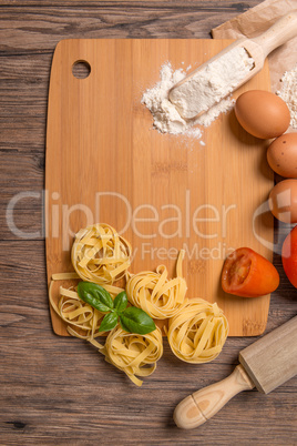 Uncooked italian pasta