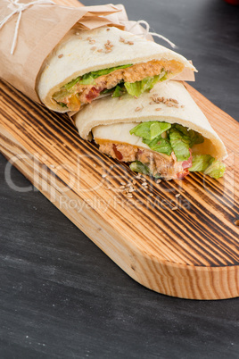 Tortilla with chicken and vegetables