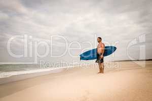 Surfer wathing the waves