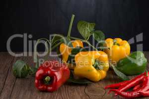 Vegetables on wooden box